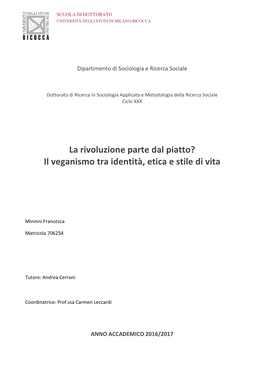 Il Veganismo Tra Identità, Etica E Stile Di Vita