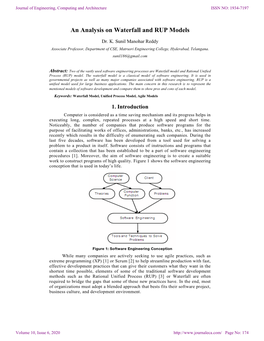 An Analysis on Waterfall and RUP Models