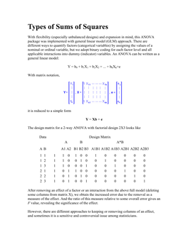 Types of Sums of Squares