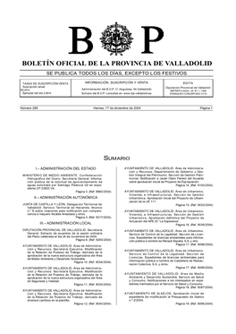 Boletín Oficial De La Provincia De Valladolid