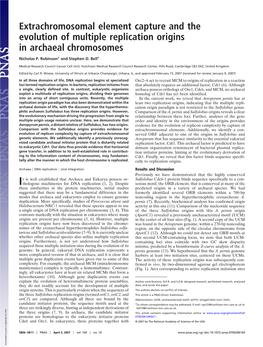 Extrachromosomal Element Capture and the Evolution of Multiple Replication Origins in Archaeal Chromosomes