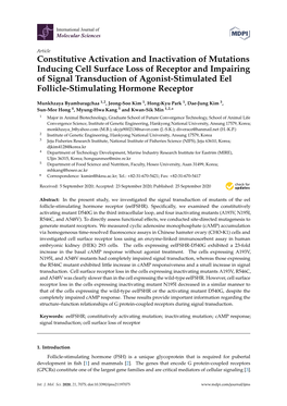 Constitutive Activation and Inactivation of Mutations Inducing Cell Surface