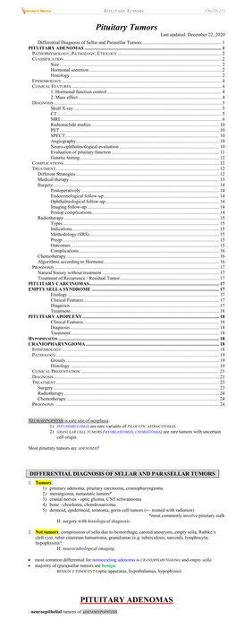 Onc26. Pituitary Tumors, Apoplexy, Empty Sella.Pdf