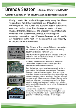 Brenda Seaton – Annual Review 2020/2021 County Councillor For