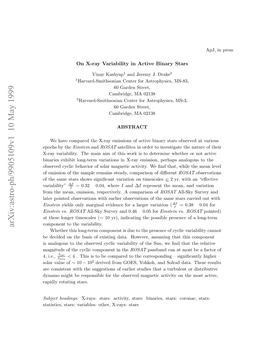 On X-Ray Variability in Active Binary Stars