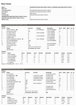 Match Details