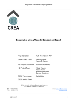 Bangladesh Living Wage Report for Distribution 9.9.07.Pub