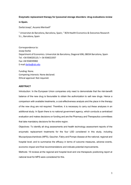 1 Darbà Josep1, Ascanio Meritxell2 1 Universitat De Barcelona, Barcelona, Spain; 2 BCN Health Economics & Outcomes Research