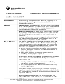 Nanotechnology and Molecular Engineering