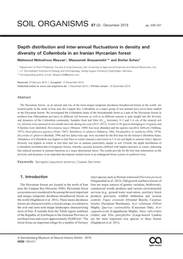 Depth Distribution and Inter-Annual Fluctuations in Density and Diversity