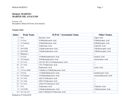 Marine Oil Fatty Acids Named