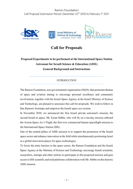 Call for Proposals