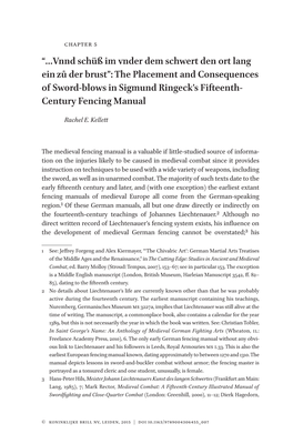 Vnnd Schüß Im Vnder Dem Schwert Den Ort Lang Ein Zů Der Brust”: the Placement and Consequences of Sword-Blows in Sigmund Ringeck’S Fifteenth- Century Fencing Manual