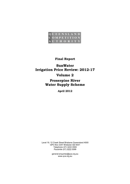2012-17 Volume 2 Proserpine River Water Supply Scheme
