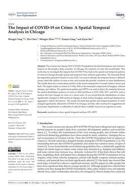 The Impact of COVID-19 on Crime: a Spatial Temporal Analysis in Chicago