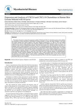 Expression and Analysis of CXCL8 and CXCL10 Chemokines In