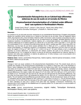 Caracterización Fisicoquímica De Un Calcisol Bajo Diferentes Sistemas