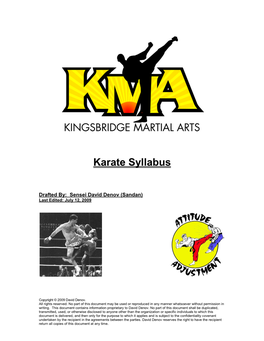 Karate Syllabus