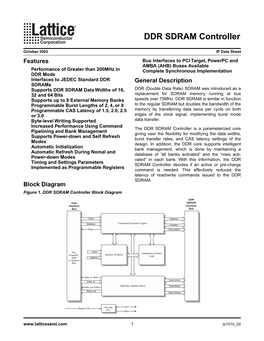 DDR SDRAM Controller