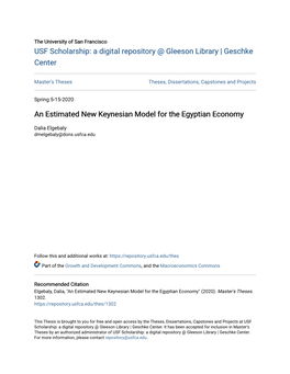 An Estimated New Keynesian Model for the Egyptian Economy