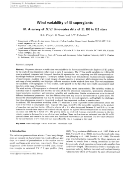 Wind Variability of B Supergiants