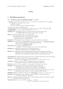 1 Euclidean Geometry