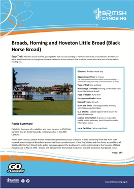 Broads, Horning and Hoveton Little Broad (Black Horse Broad)