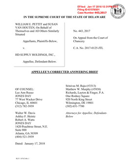 Efiled: Jan 17 2018 12:31PM EST Filing ID 61576501 Case Number 443,2017