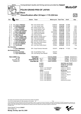 R Race CLASSIFICATION