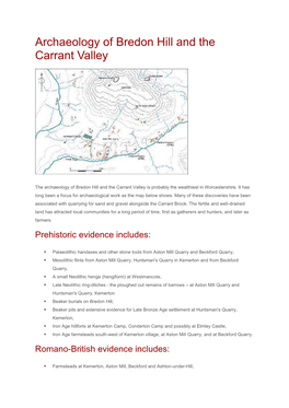 Archaeology of Bredon Hill and the Carrant Valley