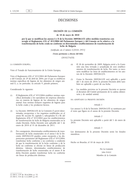 Decisión De La Comisión, De 10 De Mayo De 2010, Por La Que Se