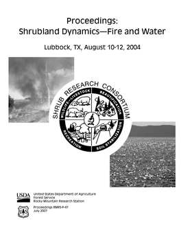 Proceedings: Shrubland Dynamics -- Fire and Water