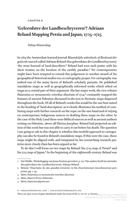 Adriaan Reland Mapping Persia and Japan, 1705–1715