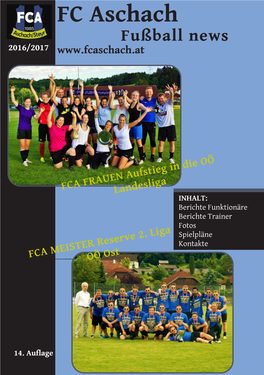 FC Aschach Fußball News 2016/2017