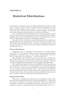 Statistical Distributions