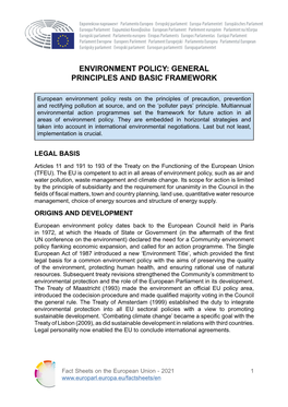 Environment Policy: General Principles and Basic Framework