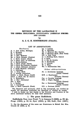 Revision of the Lauraceae II