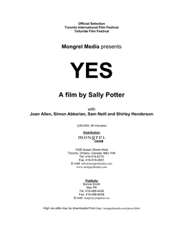 A Film by Sally Potter