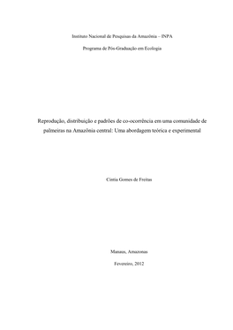 Instituto Nacional De Pesquisas Da Amazônia – INPA