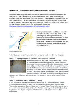 Walking the Cotswold Way with Cotswold Voluntary Wardens