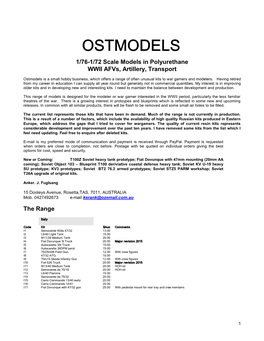 Ostmodels Pricelist February 2020
