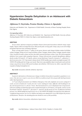 Hypertension Despite Dehydration in an Adolescent with Diabetic Ketoacidosis