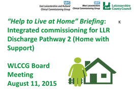 WLCCG Board Meeting August 11, 2015