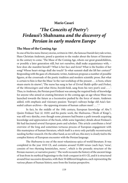 'The Conceits of Poetry': Firdausi's Shahnama