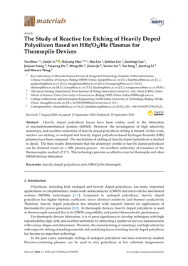 The Study of Reactive Ion Etching of Heavily Doped Polysilicon Based on Hbr/O2/He Plasmas for Thermopile Devices