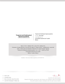 Redalyc.Evaluation of Forage Legumes in the Semi-Arid Region of Eastern