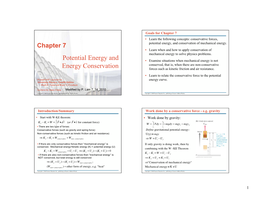 Potential Energy and Energy Conservation