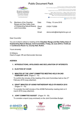 (Public Pack)Agenda Document for Clwydian Range and Dee Valley