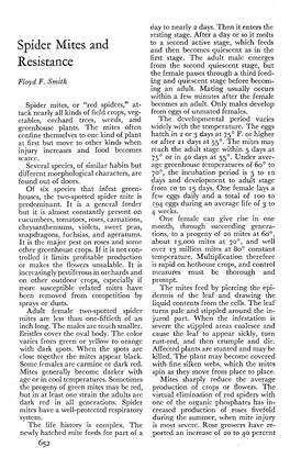 Spider Mites and Resistance 653 in Production and Better Flowers V/Ith Quired Dosages