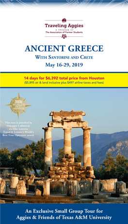 ANCIENT GREECE with Santorini and Crete May 16-29, 2019